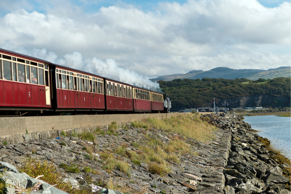 Narrow Gauge Train along coast