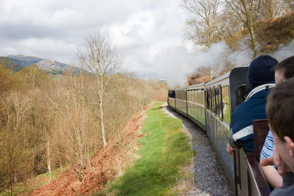 Narrow Gauge Train and Passengers